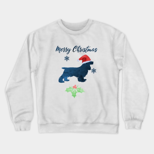 Christmas Cocker Spaniel Art Crewneck Sweatshirt by TheJollyMarten